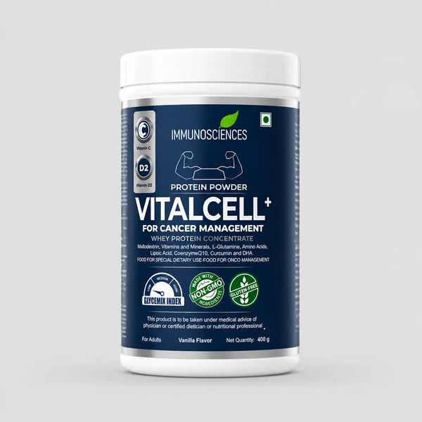 VitalCell Whey Protein for Cancer Patients | Advanced Clinical Nutrition Formula with L-Glutamine, Probiotics, Vitamin D3 & Essential Amino Acids for Cancer Management & Recovery | 400g