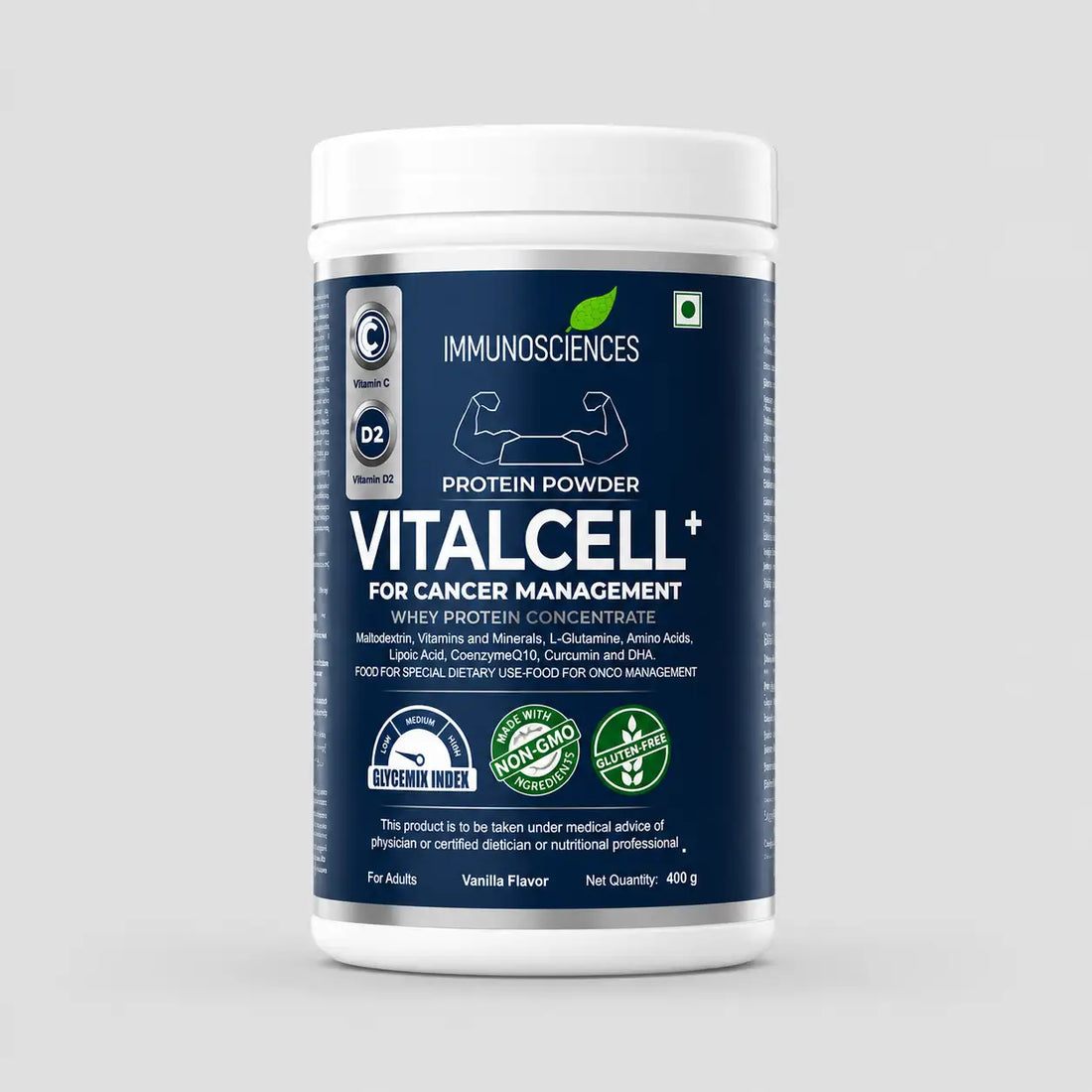 VitalCell Whey Protein for Cancer Patients | Advanced Clinical Nutrition Formula with L-Glutamine, Probiotics, Vitamin D3 &amp; Essential Amino Acids for Cancer Management &amp; Recovery | 400g